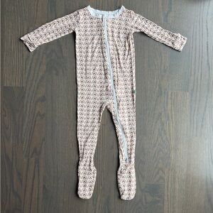 Macaron + Me Bamboo Footie Zippie Sleeper (Size 2T) Neutral Rainbow